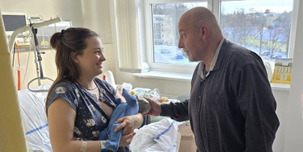 Prvním miminkem roku 2026 narozeným v příbramské porodnici je chlapeček Dmytro