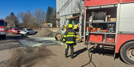 V Rožmitále hořel nakladač