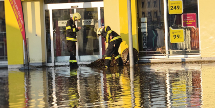 V Příbrami i jinde v regionu opět kvůli přívalovému dešti zasahovali hasiči