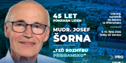 Lékař, sportovec a patriot. Josef Šorna chce v Senátu bojovat za lepší životní úroveň na Příbramsku