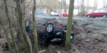 U Hluboše dostal smyk a skončil na střeše