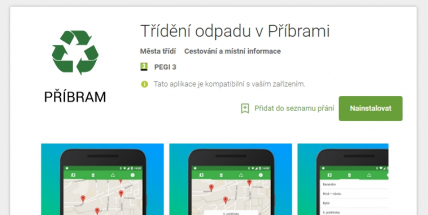 Příbram má mobilní aplikaci, pomůže s tříděním odpadu