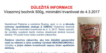 Vícezrnný bochník může obsahovat kovové částice, nabízí ho Lidl