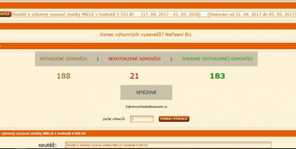Kdo vyhrál vysavač Miele v hodnotě 5 555 Kč?