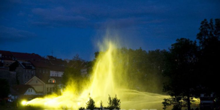 Hořejší Oboru v pátek večer oživí hasičská barevná hudební fontána