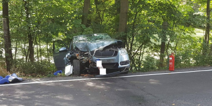 Právě teď: Auto u Hluboše narazilo do stromu. V místě přistává vrtulník pro zraněné dítě