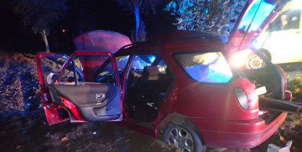 Mladý řidič narazil do stromu, na místě zasahoval vrtulník