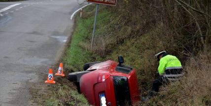 Fabie skončila celá v příkopu u Borotic