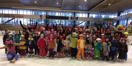 Karnevalový rej masek na bruslích